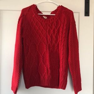 Red Cable Knit Sweater